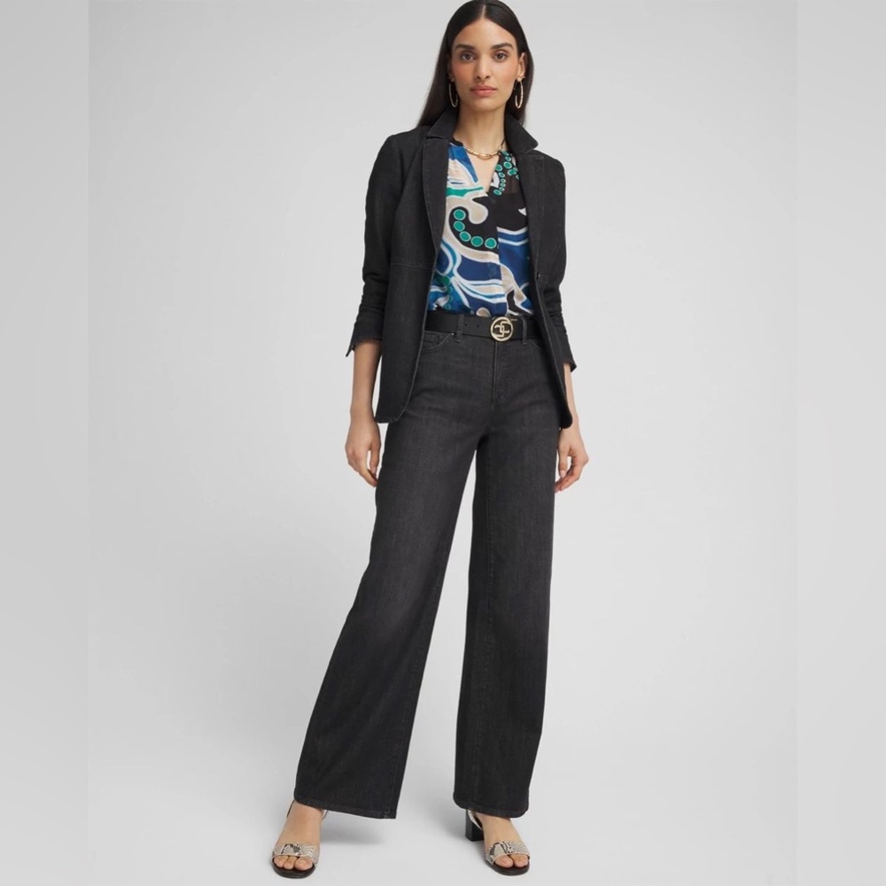 Chico’s High Rise So Slimming Wide Leg Black Jeans